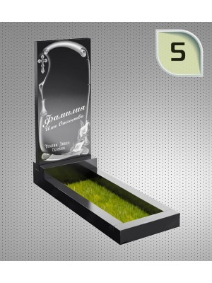 Памятник из гранита "Клипарт" с оформлением 5 — ritualum.ru